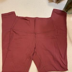 Pink Lululemon Wonder Under Leggings